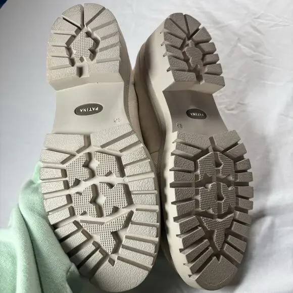 Portland Leather Patina Zoe Chunky Loafer in Bone White Size US 10.5 - Picture 3 of 5